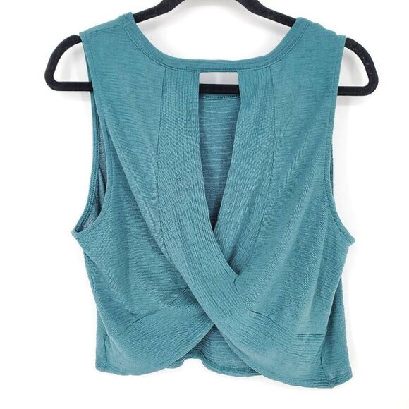 Heatherly NWT Women's Jerash Back Cross‎ Detail Teal Knit Top Size XL - Picture 4 of 6